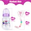 BABESIDE 3 Pcs Baby Doll Bottles Set, Baby Doll Accessories Set with Toy Feeding Bottle and Silicone Pacifier Clip Magnetic Pacifier for Realistic Babydolls view 2