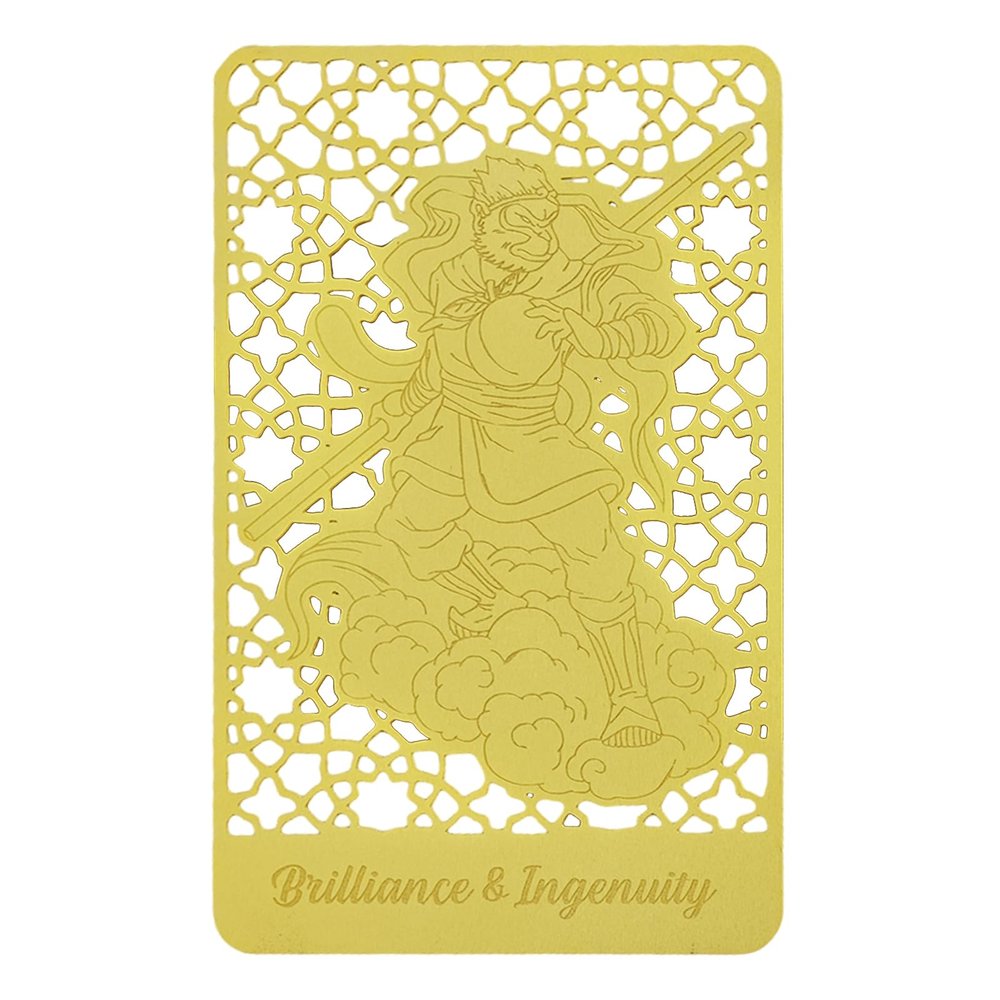 Feng Shui Boosting Ingenuity & Cleverness Gold Card Wisdom Blessed Amuletv Card