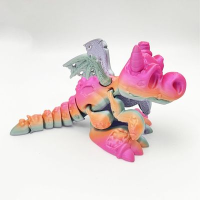 3D Printed Halloween Wings Dragon Joints Movable 3D Dragon Indoor Toys Decoration Gift Desktop Ornament Gift for Friends 13cm/5.12in (Candy Color(Color Effect Random))