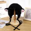 GANYKQ Soft Lamb Ears Hat Autumn And Winter Cosplayed Hat Winter Picture Props Warm Earflap Ear-Protection (black, M) view 3