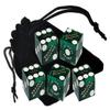 Authentic Casino Dice w/Pouch + Genuine Leather Cup Wide Opening (Red Felt Lining, Las Vegas Palace Station Green Polished) view 2