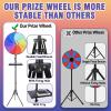 16 inch Dual Use Spinning Prize Wheel with Folding Tripod and Heavy Duty Base, Height Adjustable Wheel Spinner,10 Slots Color Tabletop and Floor Roulette Wheel,with Dry Erase Marker & Eraser& Tray view 3