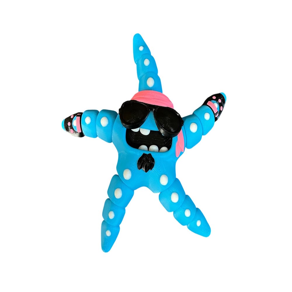 Biker - Rocker - Rock Star Starfish Fun - Cool Decor Nautical - Ocean - Wildlife - 7 inches Wide - Made in USA