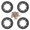 equlup Wheel Outer Beadlock, 4Pcs 1.9 Inch Aluminum Alloy Beadlock Ring with Screws Reusable RC Accessories for Traxas 1/10 RC Car (Black) view 1