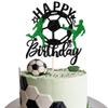 1 Pack Scooer Happy Birthday Cake Topper Sport Soccer Ball Cake Picks for Football Theme Baby Shower Kids Birthday Party Cake Decorations Supplies view 1