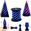 3 Packs Impossible Cone,Spiral Cone Fidget Toy Impossible Pyramid Passthrough Toy,3D Printed Spiral Cone Fidget Toy,Mini Vortex Thread Illusion Desktop Deco Souvenir Gift for Anxiety Relaxing view 1