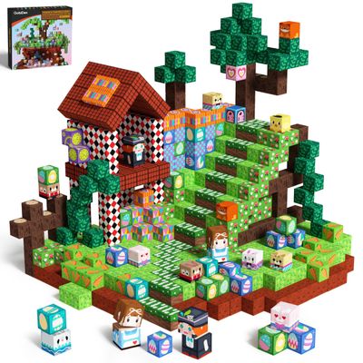 GobiDex 100PCS Magnetic Blocks Building Toys for 3+ Years Old Girls Boys, Game-Based Build MagWonder with Sensory Construction Set, Birthday Gifts for Kids1inch