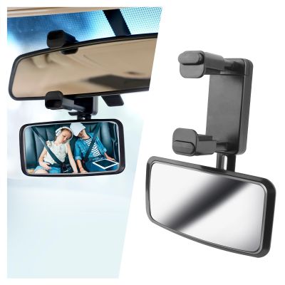 360 Curved Baby Car Mirror without Dead Angle,Clip on Car Seat Mirror for Baby Rear Facing Clips Onto Rearview Mirror,Adjustable Baby Mirror for Car SUV Truck