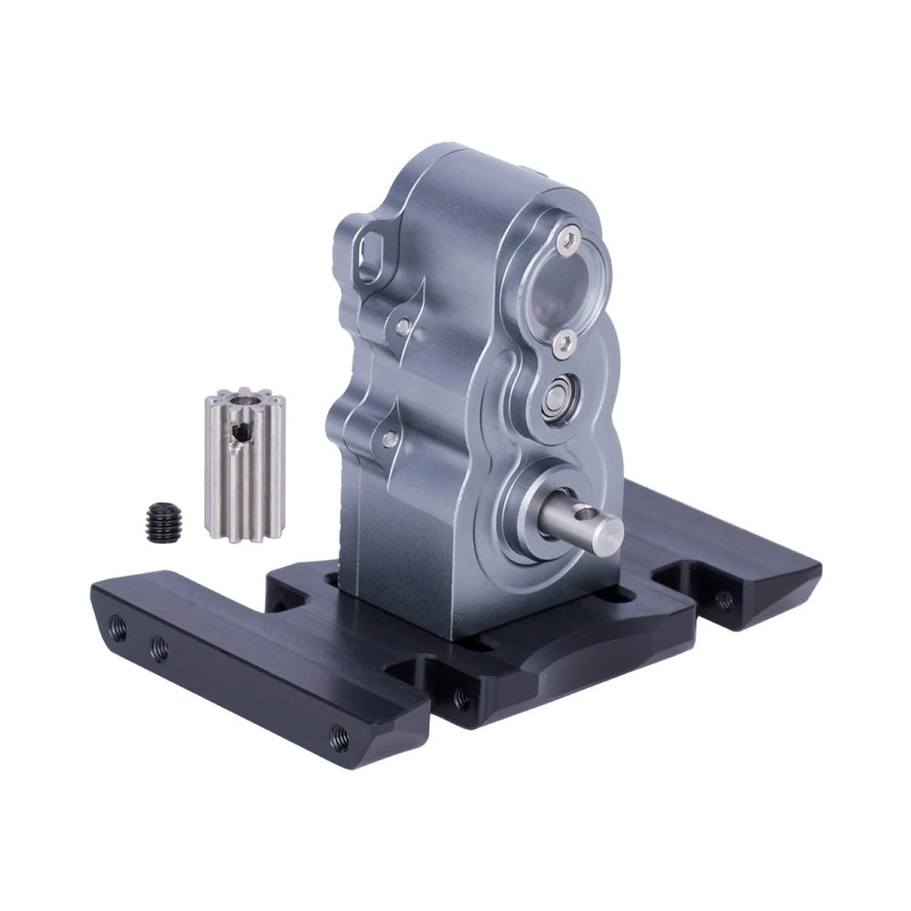 Metal Vertical Gear Box High Performance Gearbox for 1/10 RC Crawler Car TRX4 Defender Axial SCX10 Upgrade Parts (Titanium)