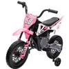 12V Kids Motorcycle w/Treaded Tires, 3.1mph Top Speed, Kids Motorcycle w/Training Wheels, Music, Spring Suspension, Ideal for Toddlers 3-6 Years Old, Pink view 1