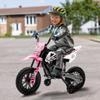 12V Kids Motorcycle w/Treaded Tires, 3.1mph Top Speed, Kids Motorcycle w/Training Wheels, Music, Spring Suspension, Ideal for Toddlers 3-6 Years Old, Pink view 3