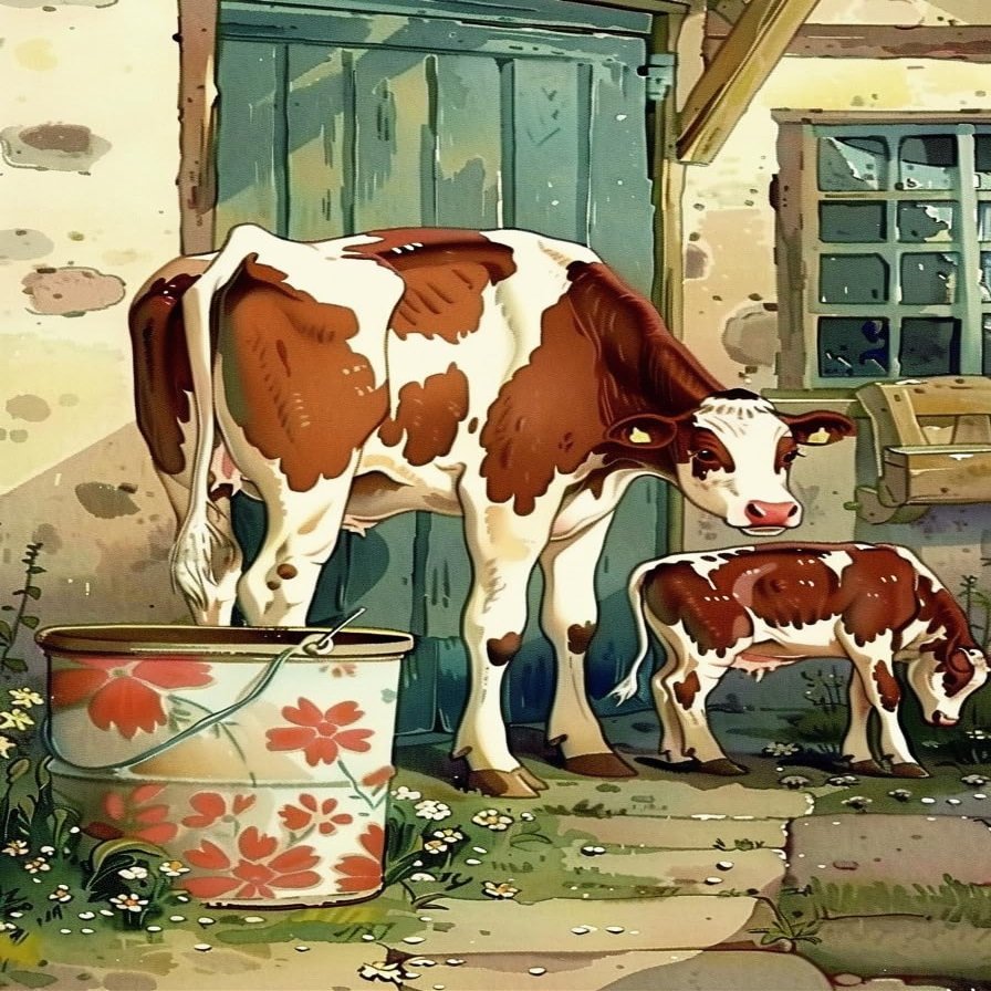 35 Piece Jigsaw Puzzle for Adults - Best Challenging Puzzles for Cognitive Workout - Safe Eco-Friendly - Friends & Family Most Popular Leisure Activities (Big Cow and Little Cow Puzzle)