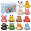 12PCS Rubber Ducks,Toddler Bath Toys,No Hole Bathtub Toys,Baby Pool Toys for 18 Months and Older view 1