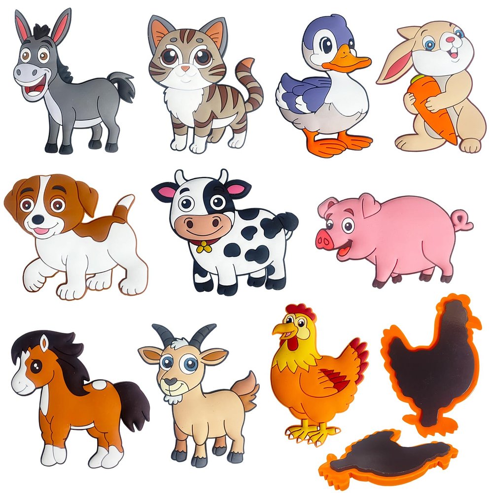 Fridge Magnets for Toddlers Farm Animals, Toddler Refrigerator Magnets for Kids 1-3, Big Full Back Magnetic Animal, Kid Magnet for Fridge, Cute Safe Soft Baby Magnet for Refrigerator and Whiteboard