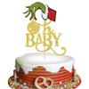 1 Pack Christmas Oh Baby Cake Topper Glitter Christmas Cake Picks Decorations for Baby Shower Birthday Party Decorations Supplies view 1