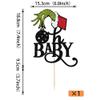 1 Pack Christmas Oh Baby Cake Topper Glitter Christmas Cake Picks Decorations for Baby Shower Birthday Party Decorations Supplies Black view 2