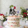 1 Pack Christmas Oh Baby Cake Topper Glitter Christmas Cake Picks Decorations for Baby Shower Birthday Party Decorations Supplies Black view 3