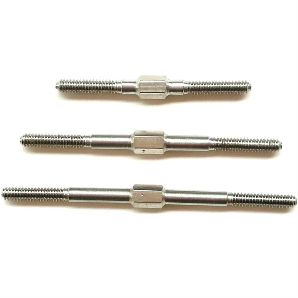 2PCS Stainless Steel M3 Pushrod Double Threaded Ball Joint Head - RC Ship Model Accessory Pull Rod Linkage(M3x40mm)