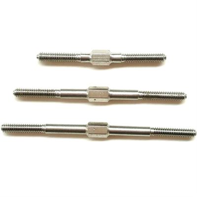 2PCS Stainless Steel M3 Pushrod Double Threaded Ball Joint Head - RC Ship Model Accessory Pull Rod Linkage(M3x60mm)