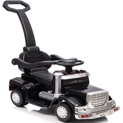 Outfunny 3-in-1 Ride on Push Car for Toddler with Handle, Toddler Ride on Toy for Boys Aged 1-3, Stroller Sliding Walking Car w/Music and Horn - Black