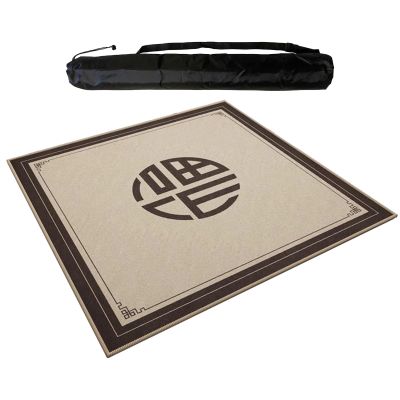 Square Mahjong Mat with Black Carrying Bag, Anti Slip and Noise Reduction Table Cover, Table Mat for Mahjong, Paigow, Poker, Card and Board Games(95 cm/37.4 in)
