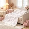 Erosebridal Pink White Christmas Throw Blanket Baby Size for Bed Sofa Couch view 1
