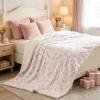 Erosebridal Pink White Christmas Throw Blanket Baby Size for Bed Sofa Couch view 2