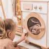 Toy Washing Machine Wooden Play Kitchen - Pretend Play Cleaning Set Washing Machine Toy for Kids - Pretend Play Toys for Toddlers Christmas Gifts for Children (Grey) view 2