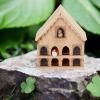 1:12 Scale Dollhouse Bird Houses, Wooden Dollhouse with 2 Birds 1 Sticker, Miniature Birdhouse Animal Family Pets Wooden Dolls House Decoration for Displays, Crafting, DIY view 3