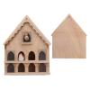1:12 Scale Dollhouse Bird Houses, Wooden Dollhouse with 2 Birds 1 Sticker, Miniature Birdhouse Animal Family Pets Wooden Dolls House Decoration for Displays, Crafting, DIY view 4