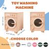 Toy Washing Machine Wooden Play Kitchen - Pretend Play Cleaning Set Washing Machine Toy for Kids - Pretend Play Toys for Toddlers Christmas Gifts for Children (Dark Walnut) view 3
