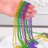 10Pcs MardiGras Beads Bulk Round Beaded Necklaces Costume Necklace For MardiGras Party Christmas Festive view 4