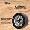 4pcs Rc Crawler Rims Universal Aluminum Alloy 1.9in Black Beadlock Wheel Rims with Hub Suit for 1:10 RC Crawler Axial SCX10 SCX10 II D90, Provides Strong Road Support (Silver) view 3