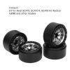 4pcs Rc Crawler Rims Universal Aluminum Alloy 1.9in Black Beadlock Wheel Rims with Hub Suit for 1:10 RC Crawler Axial SCX10 SCX10 II D90, Provides Strong Road Support (Silver) view 4