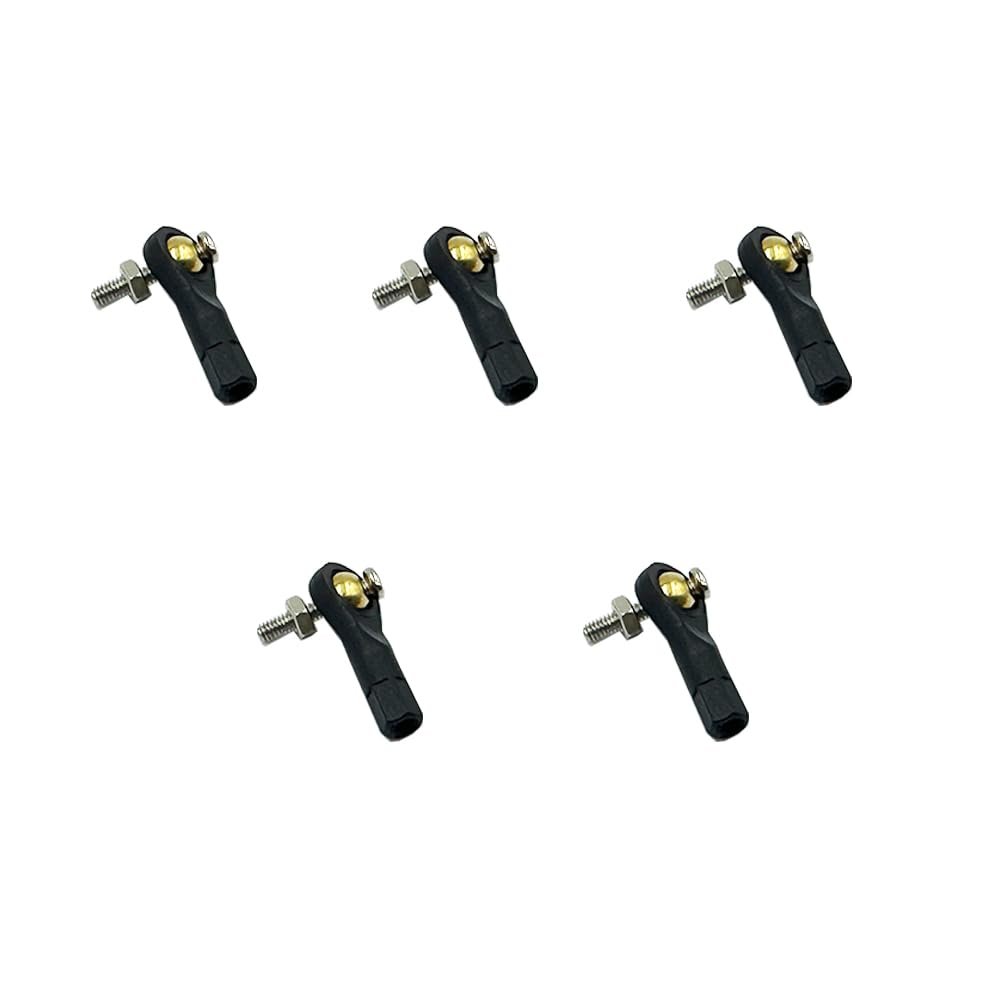 5PCS M2X19mm Lever Steering Linkage Tie Rod End Ball Head End with Screw and Nuts for RC Airplane Plane Helicopter DIY Model Toy Parts