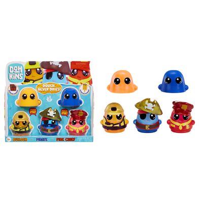 DohKins Hero Pack Characters, Builder, Pirate, Fire Chief - Dough Never Dries, Ages 2+
