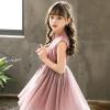 Kids Dark Brown Wig Girls Short Curly Wavy Brown Wig Child Mixed Brown Wig Cosplay Party Heat Synthetic Hair Wig, Long Curly Wig Children Heat Dark Brown view 4