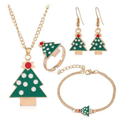 5 Pieces Lovely Christmas Moon Necklace Earring Holiday Stocking Stuffers Jewelry Present For Girls