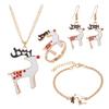 5 Pieces Lovely Christmas Moon Necklace Earring Holiday Stocking Stuffers Jewelry Present For Girls view 4
