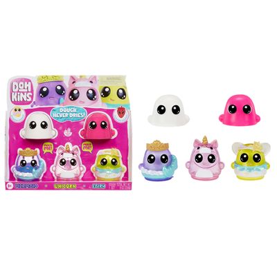 DohKins Fantasy Pack Characters, Mermaid, Unicorn, Fairy - Dough Never Dries, Ages 2+