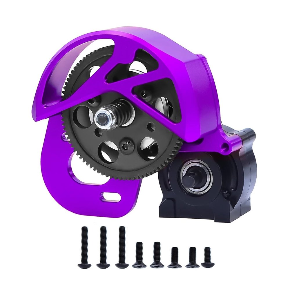 1/10 SCX10 All Metal Alloy Transmission/Center Gearbox for RC Crawler Axial SCX10 I II AX10 SMT10 Upgrade Parts(Purple)