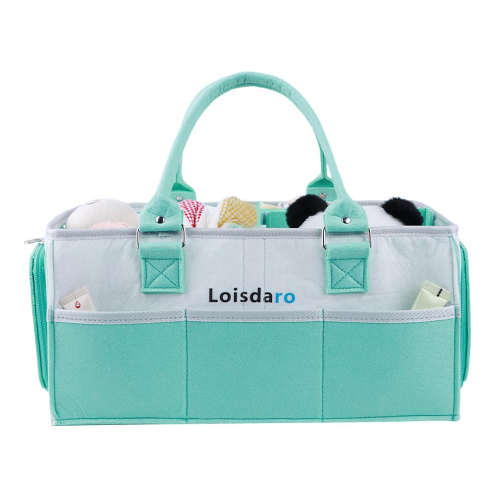 Loisdaro Baby Diaper Caddy Organizer for Changing Table, Baby Storage Basket for Diapers and Baby Wipes,Car Caddy Organizer,Nursery Diaper Organizer, Portable Diaper Storage
