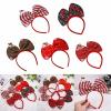 12PCS 2024 New Year Party Headband Hair Hoop Colored Big Bow Festive Costume Headdress For Graduation Photo Props 12PCS view 2