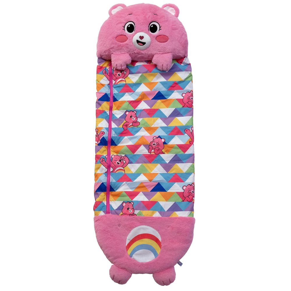 Happy Nappers: Care Bears Sleep Sack Medium - Cheer Bear - 54 x 20, 2-in-1: Plush Character Opens Into Sleeping Bag, Soft Nap & Play Animal, Kids 3+