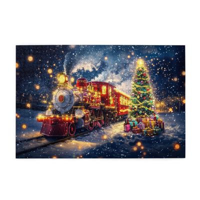MA6GE8DE 1000 Piece Jigsaw Puzzle for Adults Christmas Train,Challenging Brain Exercise,Family Leisure and Entertainment,Depicting A Train Traveling in Winter,Wooden Puzzle,Home Wall Decor