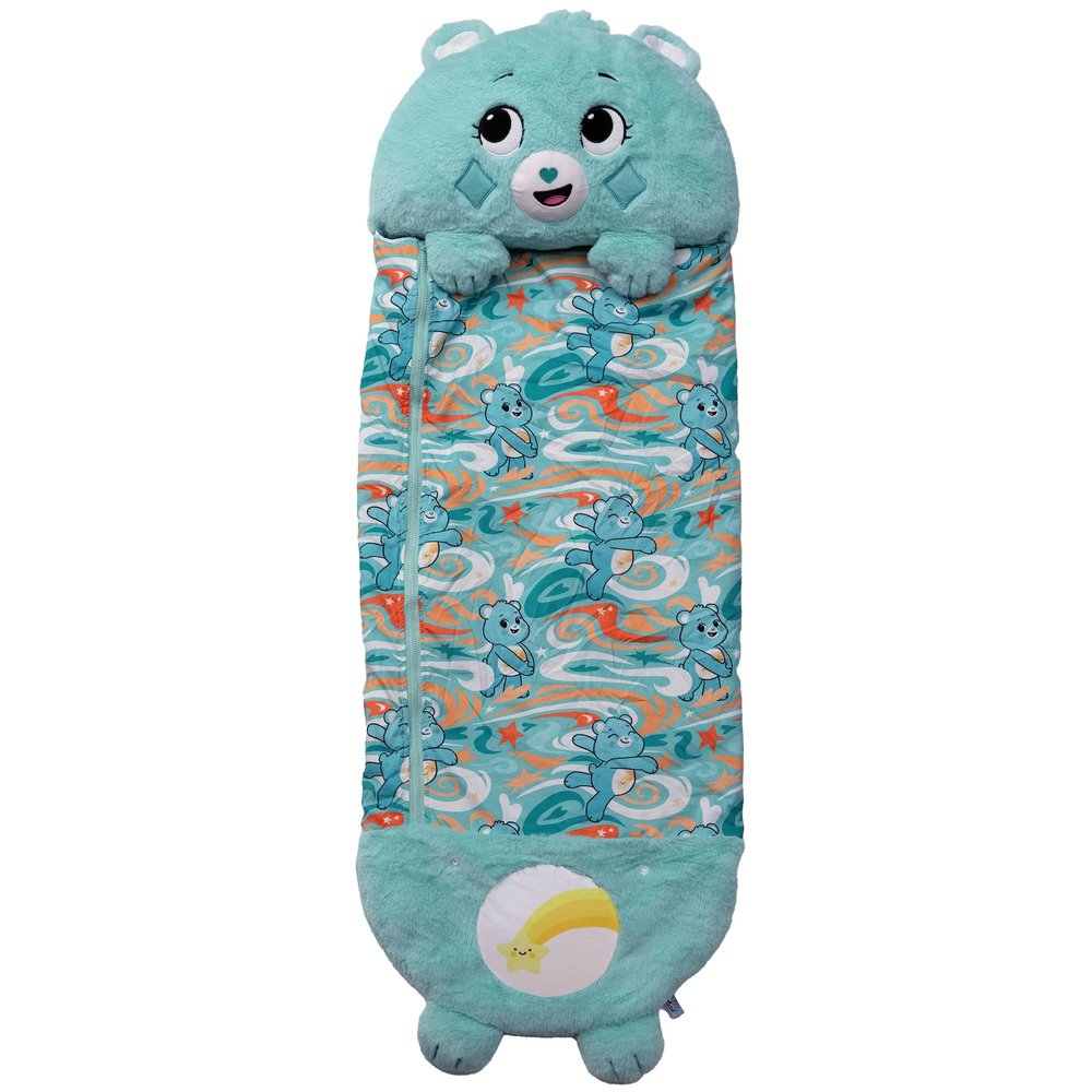 Happy Nappers: Care Bears Sleep Sack Medium - Wish Bear - 54 x 20, 2-in-1: Plush Character Opens Into Sleeping Bag, Soft Nap & Play Animal, Kids 3+