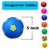 ABAJI Mini 2 Pack Toy 5 inch Basketball Soccer Ball Pump Needle Rubber Material Mini Hoop Toddlers Kids Teenagers Swimming Pool Indoors Outdoors view 2