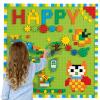 Building Blocks on Wall or Table - 8 pc (10"x20") Self-Adhesive Wall Baseplate, 812 pcs Blocks with Gears and Marble Run Marble Track Kids Toys - STEM Building Toys Activity Wall with Toy Storage view 1
