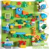 Building Blocks on Wall or Table - 8 pc (10"x20") Self-Adhesive Wall Baseplate, 812 pcs Blocks with Gears and Marble Run Marble Track Kids Toys - STEM Building Toys Activity Wall with Toy Storage view 2