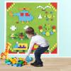 Building Blocks on Wall or Table - 8 pc (10"x20") Self-Adhesive Wall Baseplate, 812 pcs Blocks with Gears and Marble Run Marble Track Kids Toys - STEM Building Toys Activity Wall with Toy Storage view 3